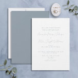 Convites Formal Moderno Caligrafia Dusty Casamento Azul<br><div class="desc">Seu dia de casamento é um dos dias mais importantes de sua vida, então você quer seu convite para refletir o significado da ocasião. Este Convite Formal Moderno à Caligrafia Dusty Blue Wedding faz exatamente isso, com seu esquema clássico de preto e branco e tipografia elegante. O layout tradicional é...</div>