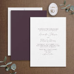 Convites Formal Moderno Caligrafia Púrpura de ameixa Casame<br><div class="desc">Seu dia de casamento é um dos dias mais importantes de sua vida, então você quer seu convite para refletir o significado da ocasião. Este Convite Formal Moderno para Casamento de Púrpura de Caligrafia faz exatamente isso, com seu esquema clássico de cor roxa de ameixa e tipografia elegante. O layout...</div>