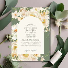 Convites Formal Sage Green com Casamento de Jardim Floral d