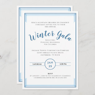 Convites Formal Simples de Inverno em Azul