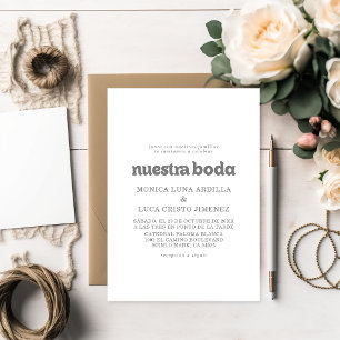 Convites Formal Simples Nossa Boda Casamento
