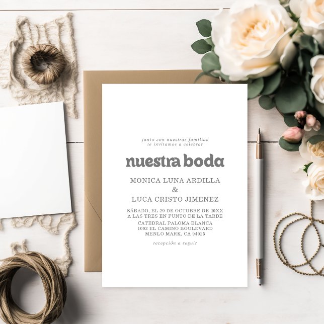 Convites Formal Simples Nossa Boda Casamento (Criador carregado)