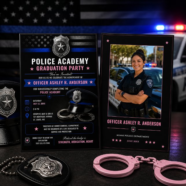 Convites Formanda da Academia de Polícia Feminina Thin Blue (Criador carregado)