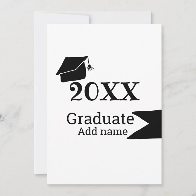 Convites Formando 20XX graduação que é simples e moderno (Frente)
