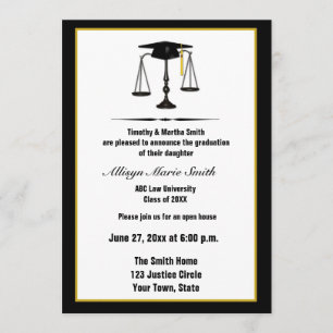 Convites Formando Annoucement da escola de direito