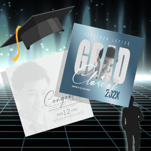 Convites Formando Cutout Photo Gradient Blue ID898