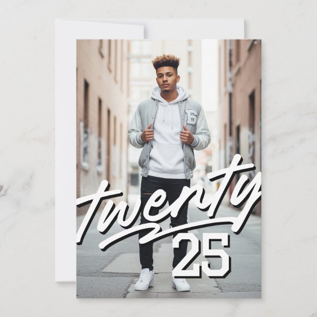 Convites Formando de Assinatura Negrito | Graduação de Foto (Frente)