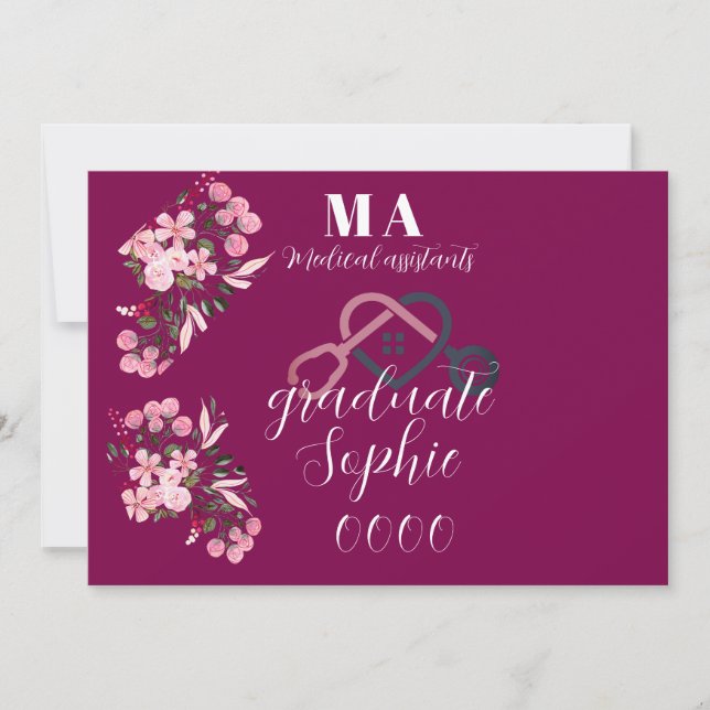 Convites Formando de assistentes médicos personalizados (Frente)