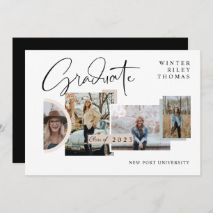 Convites Formando de Colagem de Fotografias com Graduação M
