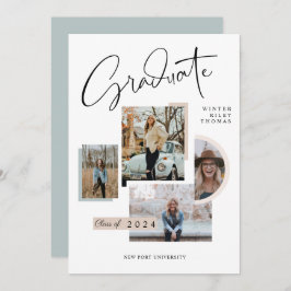 Convites Formando de Colagem de Fotografias com Graduação M