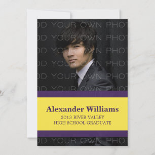 Convites Formando de distribuição de cores na escola roxa/a