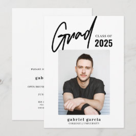 Convites Formando de Festa de formatura branca preta de fot