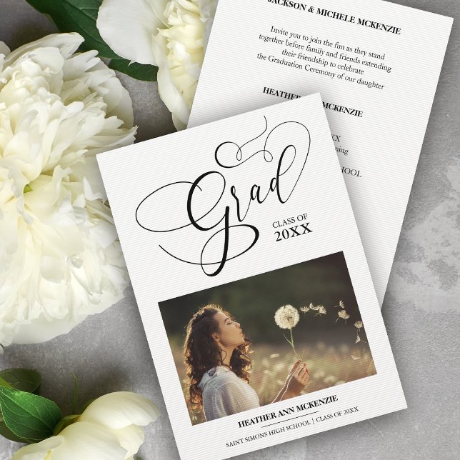 Convites Formando de Fotografias Modernas de Chic Black - S (Criador carregado)