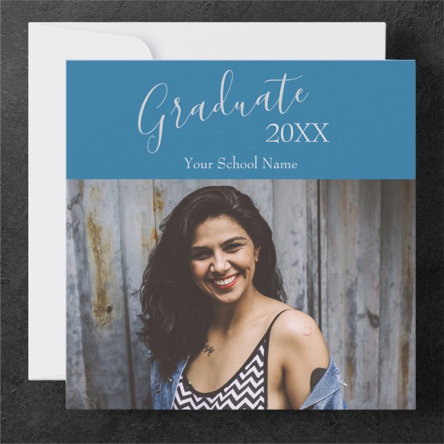 Convites Formando de Fotografias Personalizado Abrir Casa (Graduation Announcement Invitation. Add your own photo and text.)