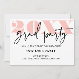 Convites Formando de Ombre de Pastel Moderno - Rosa