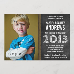 Convites Formando de pré-escola de quadro de comparação, ve