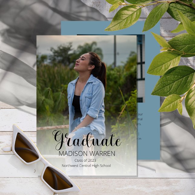 Convites Formando de Script Clássico - Dois Azul de Graduaç (Criador carregado)