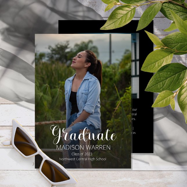 Convites Formando de Script Clássico Dois Graduação de Foto (Criador carregado)