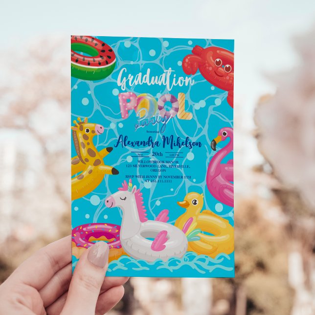 Convites Formando de Verão da Festa de formatura piscina (Criador carregado)