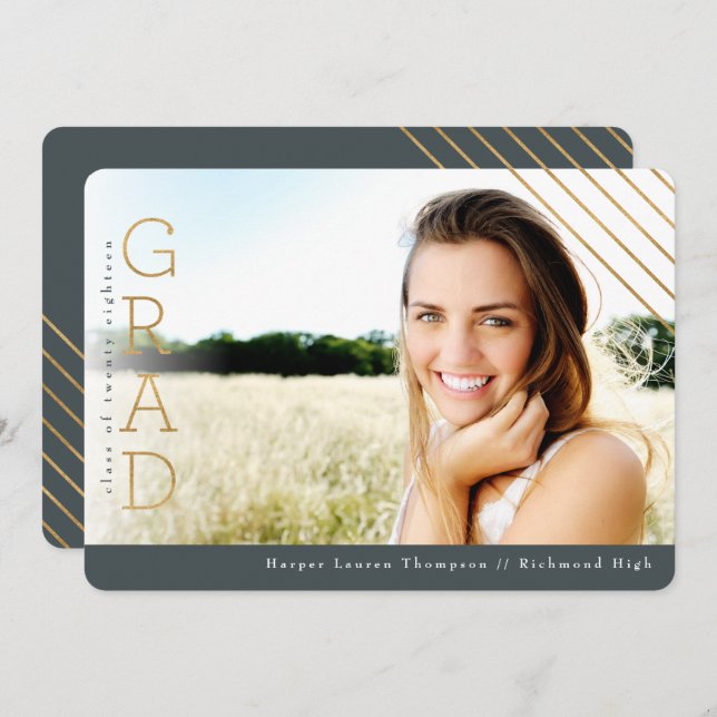 Convites FORMANDO Dourado (Frente/Verso)