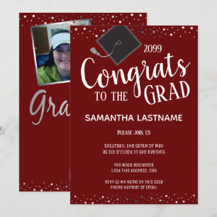 Convites Formando Elegante de Silver Confetti Classe 2022