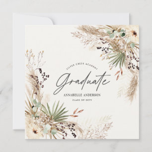 Convites Formando favorito pampas eucalyptus elegant script