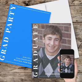 Convites Formando Foto Simples e Moderna - Azure Azure Azur