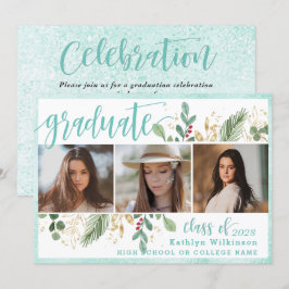 Convites Formando Fotográfico Eucalyptus Greenery 3, Script