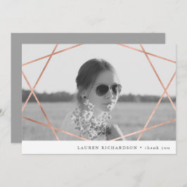 Convites Formando Geo | Faux Copper com Foto Obrigado