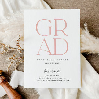 Convites Formando | Graduação Cor-de-rosa + Branco