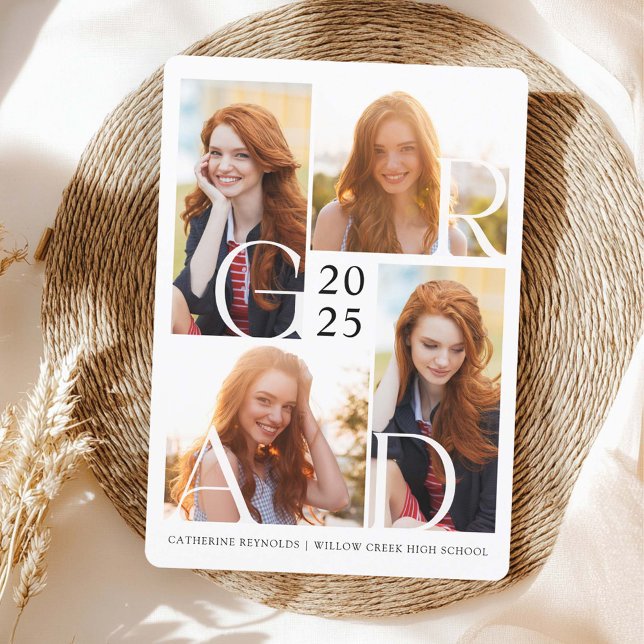 Convites Formando Moderno 4 Fotos Graduação Simples (Criador carregado)