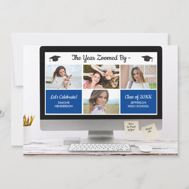 Convites Formando Moderno Colagem de Fotos Festa de formatu (Frente)