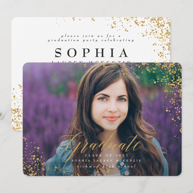 CONVITES FORMANDO MODERNO ELEGANTE (Frente/Verso)