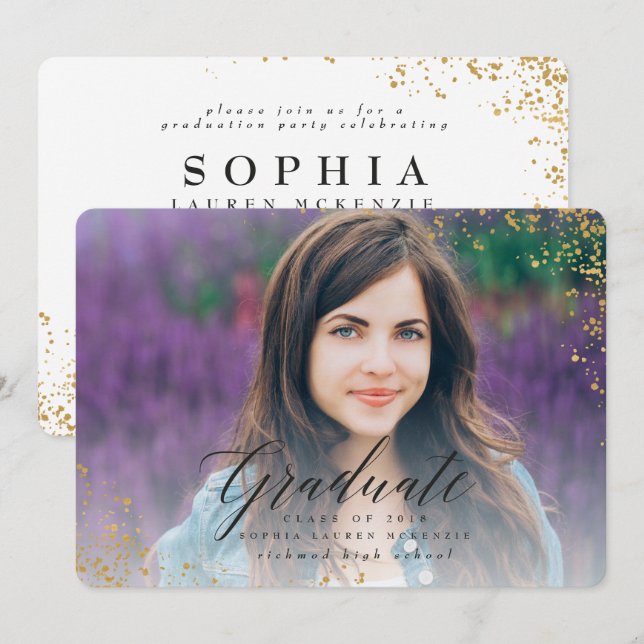 CONVITES FORMANDO MODERNO ELEGANTE (Frente/Verso)