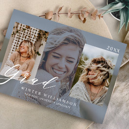 Convites Formando Moderno Script Azul Sobreposição Formando