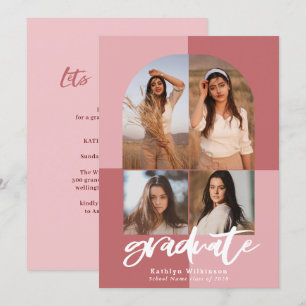 Convites Formando Multifotográfico de Arco Rosa Rosa de Sc