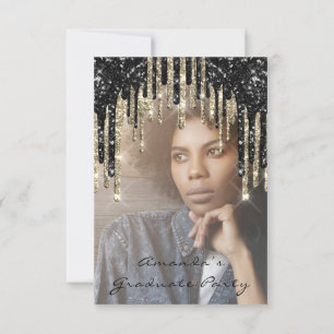 Convites Formando Party Drives Boné Glitter Foto Preta Dou