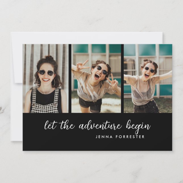 Convites Formando Que A Aventura Comece | Três Fotos (Frente)
