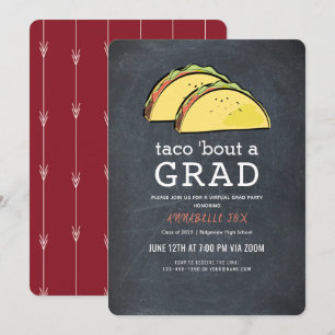 Convites Formando Taco Bout Chkbd Burgundy Graduação Virtua
