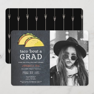 Convites FORMANDO Taco Bout Graduação em Preto em Quadro