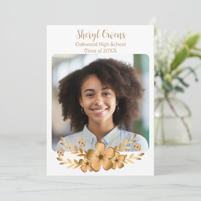 Convites Formandos do Segundo grau ouro (Em pé/Frente)