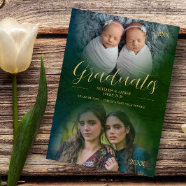 Convites Formandos Gêmeos do Whimsical Modern Script 2