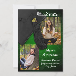 Convites formandos Verde Negro de Tassel 2025