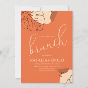 Convites Formas de Brunch Monstera Chá de Noiva Brunch