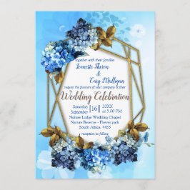 Convites Formas de Casamento de Hydrangeas Azuis