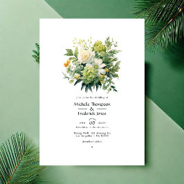 Convites Formas de Casamento Floral Verde