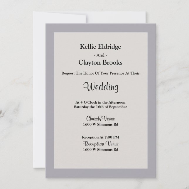 Convites Formas De Cinza Invocadas Para Casamento (Frente)