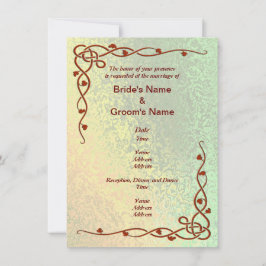 Convites Formas de outono de Abstrato Verde e Amarelo