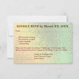 Convites Formas de outono do Menu Casamento Amarelo Verde R