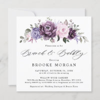 Formas de Púrpura Dusty Blooms Brunch e Bubble